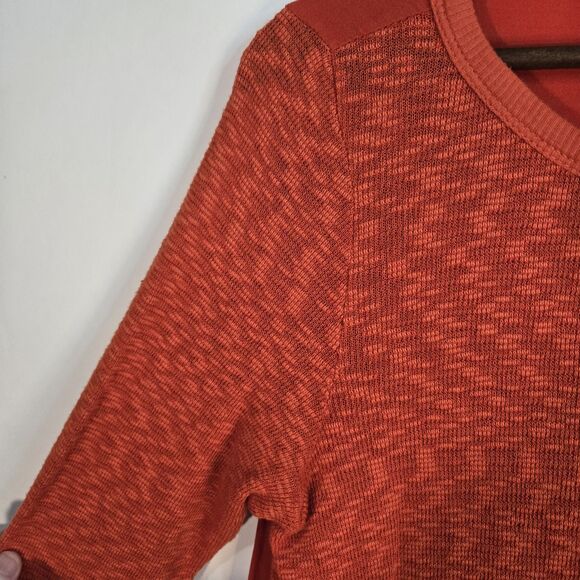 Left Of Center Orange Asymmetrical Hem Top Womens Large - Picture 2 of 5